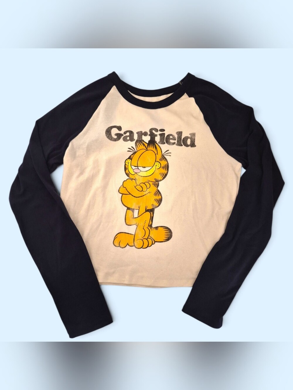 Juniors WomensGarfield Graphic Long Sleeve T-Shirt Tee